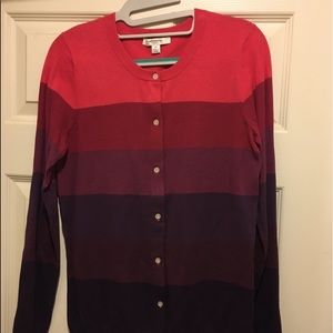 Liz Claiborne red multi sweater/cardigan